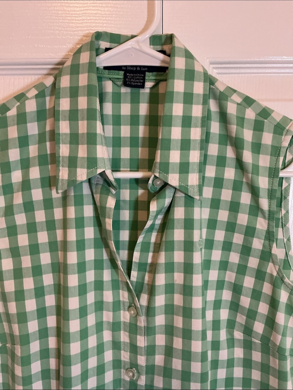 Vineyard Vines Green and White Gingham Midi Shirt Dress - Picture 5 of 7